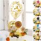Happy Birthday Cake Topper Set with Paper Fans and Confetti Balloon Decorations